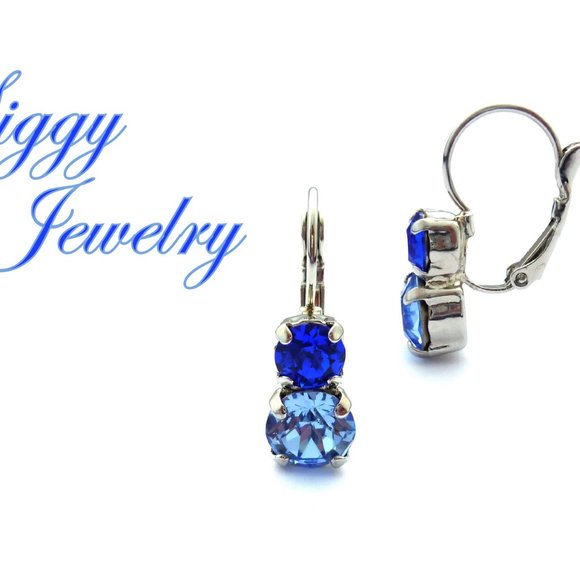 Swarovski Sapphire and Majestic Blue Drop Earrings - Picture 3 of 4